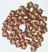 50 3x7mm Pink Gold Lustre Flower Spacer Beads